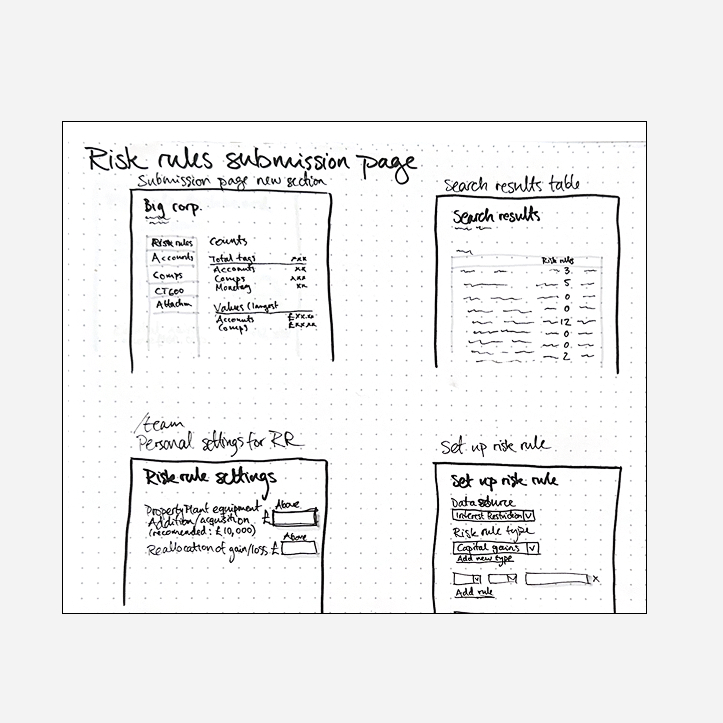 Screens from internal HMRC profiling tool